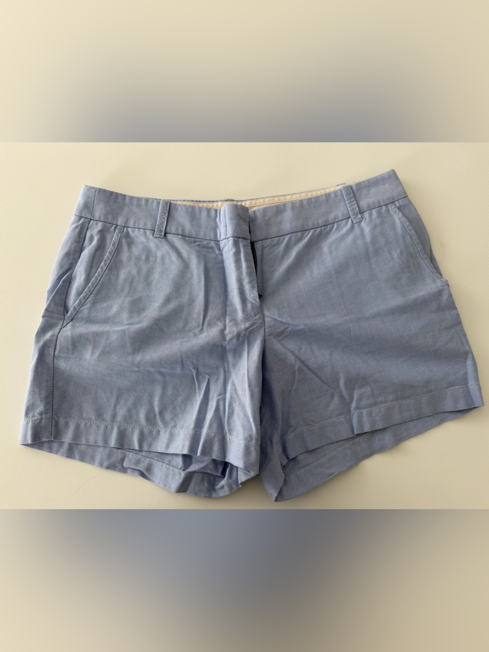 J. Crew Light Blue Flat-Front Cotton Shorts